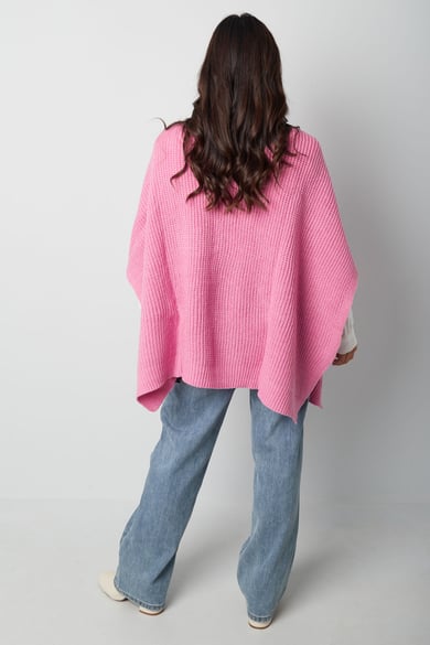 Einfach gestrickter Poncho – rosa h5 Bild5
